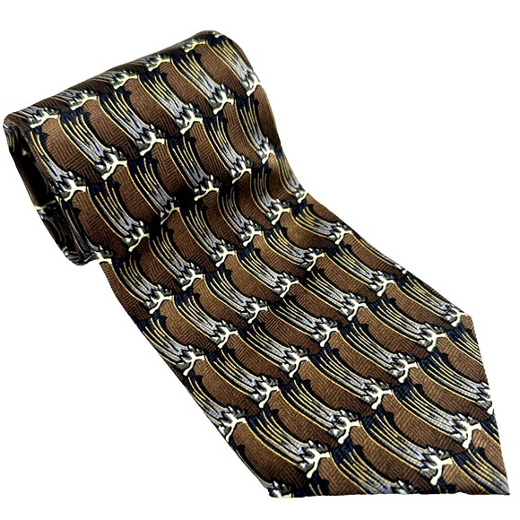 Jerry Garcia Men's Neck Tie 100% Silk Birdland Collection 14 Gold Black J.Garcia - Picture 2 of 11